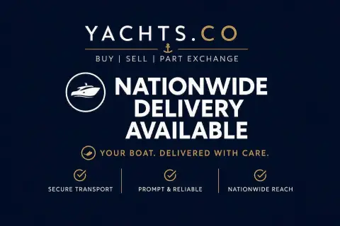 Bavaria 27 Sport: broker advert graphic for nationwide boat delivery, not showing the boat