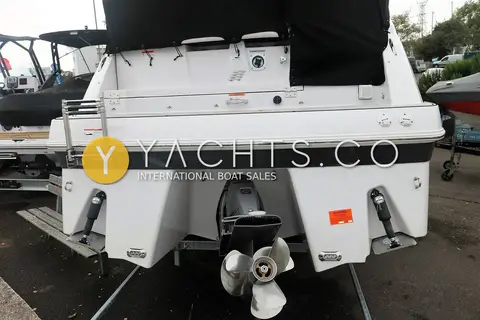 Four Winns Vista 255: transom with sterndrive leg, propeller, trim tabs, bathing ladder and underwater lights