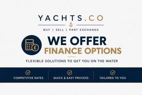Scarab 215: brokerage advert graphic about finance options, not a photo of the boat